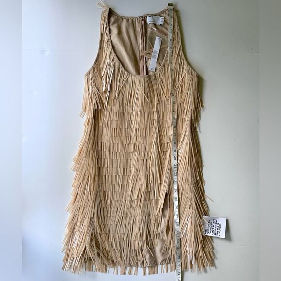 NWT ASOS DESIGN Scoop Neck Mini Dress w/ Shard Sequins Stone / Nude Beige 2 - Picture 11 of 15